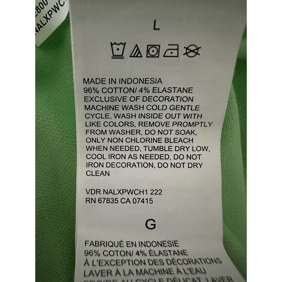 Nautica Performance Cotton Polo Shirt Mens L , Chest 46” Coastal  Lime Green - Picture 6 of 7